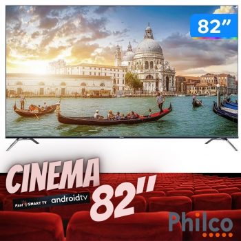 Smart TV UHD E-LED 82” Philco PTV82K90AGIB - Android Wi-Fi Bluetooth HDR 4 HDMI 2 USB