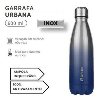 Squeeze Urbano 600ml, Soprano, 0063, Azul, Pequeno