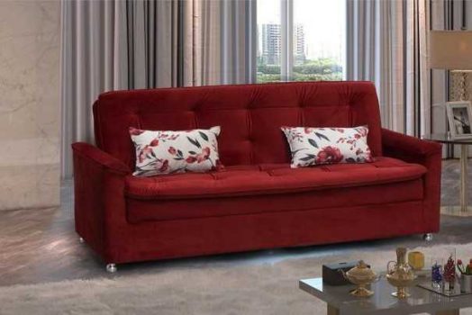 Sofá-cama Casal 3 Lugares Reclinável Veludo - Matrix Nanda