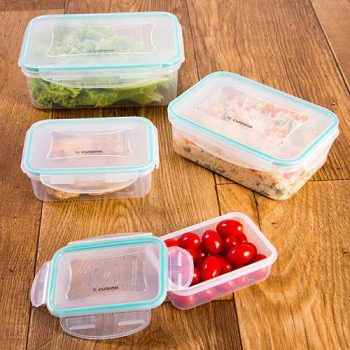 Conjunto de Potes Herméticos Retangulares 4 Peças Verde - La Cuisine