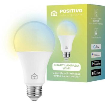 Smart Lâmpada Wi-Fi Positivo Casa Inteligente Branco Quente e Frio RGB LED 9W - Bivolt
