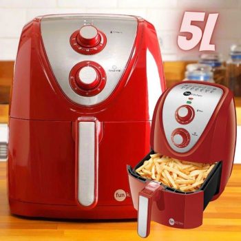Fritadeira Elétrica Sem Óleo Vermelha 5,0L Fun Kitchen - 110v