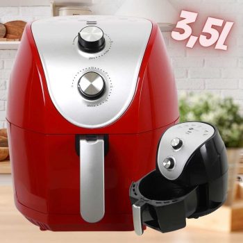 Fritadeira Elétrica sem óleo 3,5L 1400W Vermelha Fun Kitchen