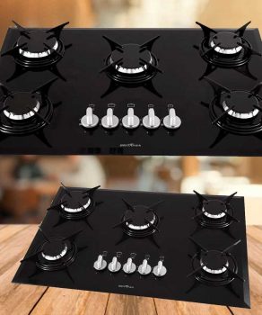 Cooktop 5 Bocas Britânia a Gás Preto BCT5P Bivolt