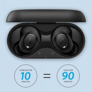 Fone de Ouvido TWS Anker Soundcore Life Dot 2, 100 horas de autonomia, Bluetooth 5, IPX5, Design confortável com AirWings