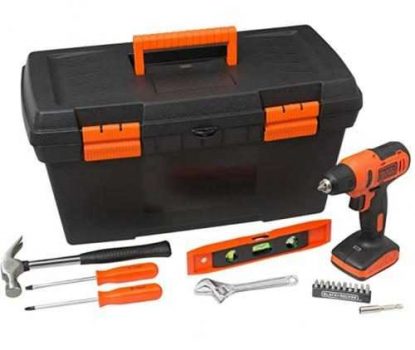 Black+decker Kit Parafusadeira/furadeira 12v Íon Lítio C/ 18 Acessórios e Cx 19″ – Bivolt