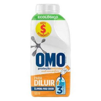 Lava-Roupas Líquido para Diluir Omo Proteção Antiodor Frasco 500ml Refil Econômico, OMO