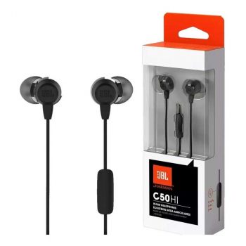 Fone de Ouvido JBL C50HI Intra-Auricular - Preto