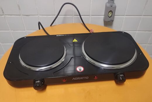 Agratto Fogão eletrico de mesa 2 pratos FMP-02 preto 220v 2500w