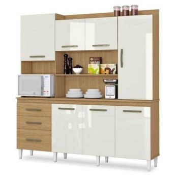 Kit Cozinha Mirela 7 portas e 3 gavetas - Atacama/Off White