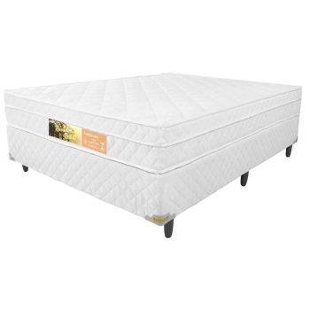 Cama Box Queen + Colchão de Molas Ensacadas e Pillow Revolution (158x198x62)