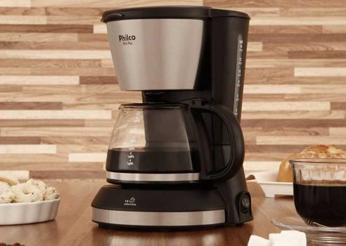 Cafeteira Elétrica Philco PH14 PLUS 14 Xícaras - Inox Preto Fosco e Prata