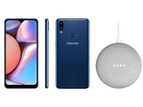 Smartphone Samsung Galaxy A10s 32GB - 4G 2GB RAM + Nest Mini 2ª geração Smart Speaker
