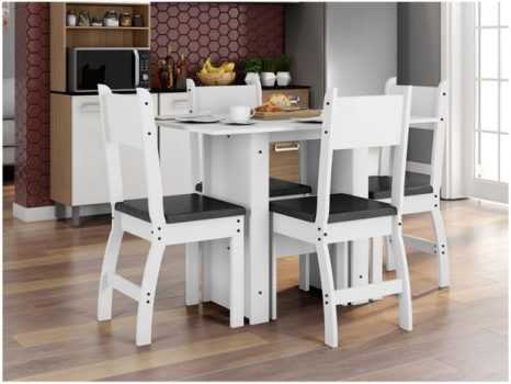 Mesa de Cozinha 4 Cadeiras Retangular Milano - J57050 Poliman Móveis