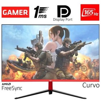 Monitor Gamer LED Curvo 24" 1ms 165hz HQ 24GHQ-Black RGB R3000 Freesync HDMI Display Port PRETO