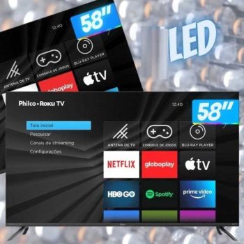 Smart TV Roku 58" Philco Led UHD 4K PTV58G70RCBL Wi-Fi 4 HDMI 2 USB e Midiacast