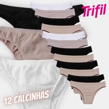 Kit 12 Calcinhas Tanga Feminina Trifil