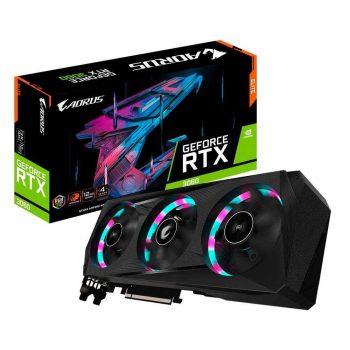 Placa de Vídeo Gigabyte Aorus NVIDIA GeForce RTX 3060 Elite, RGB, 12G, GDDR6, DLSS, Ray Tracing - GV-N3060AORUS E-12GD (rev 2.0)