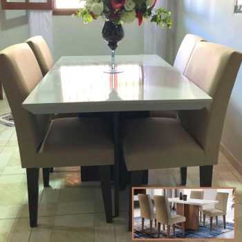 Sala de jantar Olimpia - 1200 TP. MDF/LAQ. C/4 cadeiras