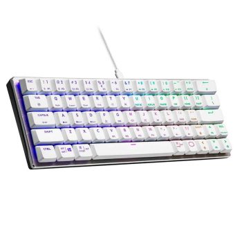 Teclado Gamer Mecânico Compacto Cooler Master SK620, RGB, Switch Low Profile Brown, US, Prata/Branco - SK-620-SKTM1-US