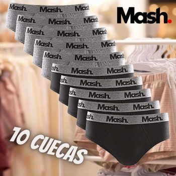Kit 10 Cuecas Slip Algodão, Mash, Masculino