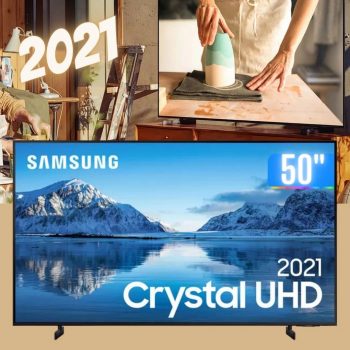 Smart Tv 50" Crystal Uhd Samsung 4k 50au8000 Painel Dynamic Crystal Color Design Slim Tela Sem Limites