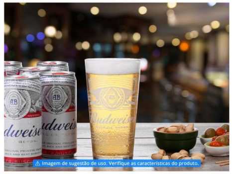 Cerveja Budweiser Kit American Standard Lager - 8 Unidades 269ml com 1 Copo