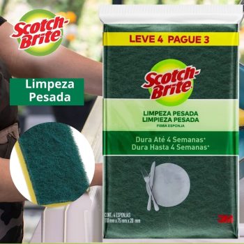 4 Un. 3M, Scotch Brite, Esponja Multiuso, Leve 4 Pague 3