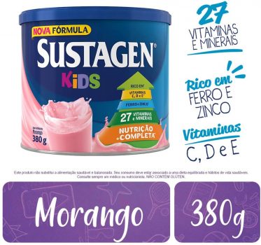 Complemento Alimentar Sustagen Kids Morango Lata 380g