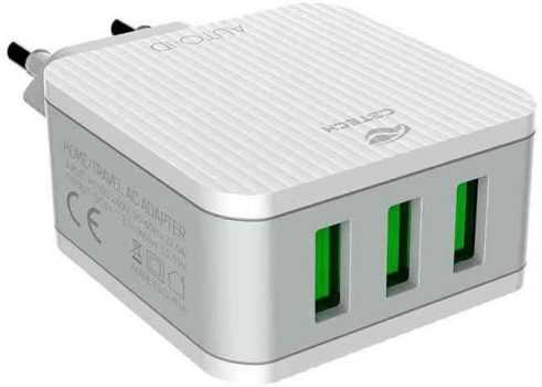 Carregador AC-USB Universal C3 Tech, bivolt automatico, 3.1A, UC-315WH branco