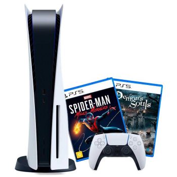 Sony Playstation 5 + Jogo Demon´s Soul´s PS5 + Jogo Marvel´s Spider-Man: Miles Morales PS5