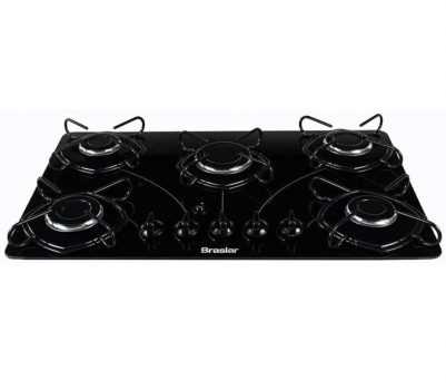 Cooktop A Gás 5 Bocas Braslar Pop Automático Preto Bivolt