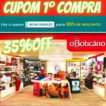 Cupom de 35% de desconto para primeira compra no Boticário