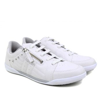 Tênis Kolosh Zíper Lateral Tachas Feminino - Off White