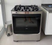 Fogao Consul 5 Bocas Cor Inox Com Mesa De Vidro E Trempe De Ferro Fundido Cfs5var Bivolt