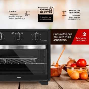 Forno Elétrico e Air Fryer 25L EOS EFE25AP Preto 110V