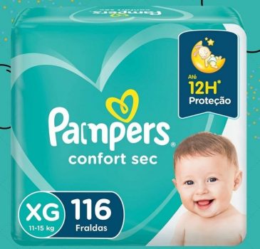 Fralda Pampers Confort Sec XG - 116 fraldas