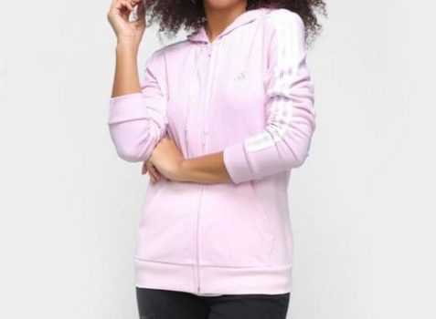 Jaqueta Adidas 3 Listras Capuz Feminina