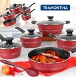 Jogo de Panelas Tramontina Sicília Alumínio Antiaderente 5 Peças + Colher