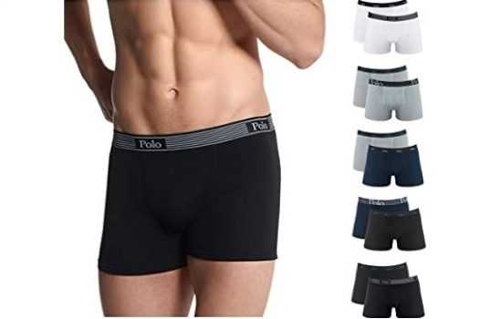 Kit 10 Cuecas Boxer Cotton e Premium, Polo Match, Masculino