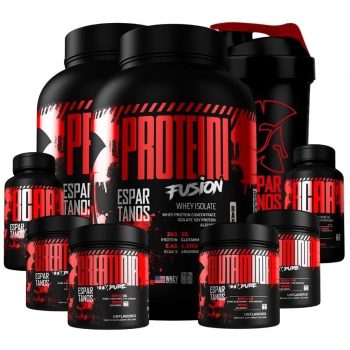 Kit 2x Whey Fusion + 2x Bcaa + 2x Creatina + 2x Glutamina + Shaker
