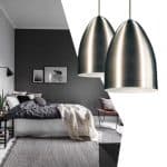 Kit 3 Pendentes Cone De Aluminio Escovado Com Soquete E-27 - Plugador