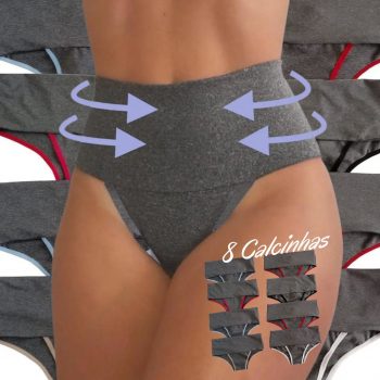 Kit 8 Calcinhas Com Compressão Para Barriga Fit