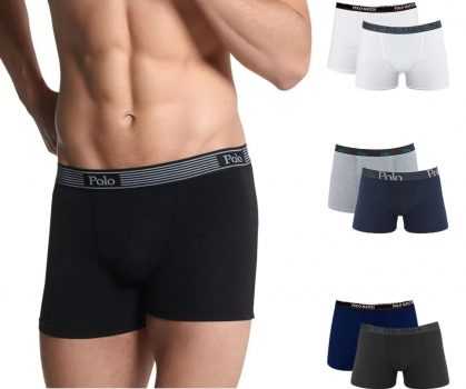 Kit com 6 Cuecas Boxer Cotton Sortidas - Polo Match