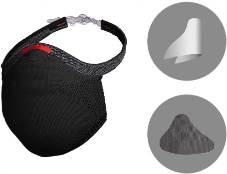Kit com máscara Knit Fiber Preto M + 30 filtros + suporte