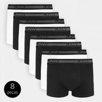 Kit de Cuecas Boxer UNW Básica 8 Peças