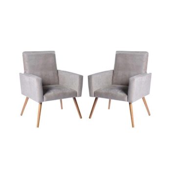 Kit Poltrona Bege Nina 2 Poltronas