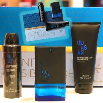Kit Presente Quasar: Desodorante Colônia 90ml + Espuma de Barbear 200ml + Gel Pós Barba 110g