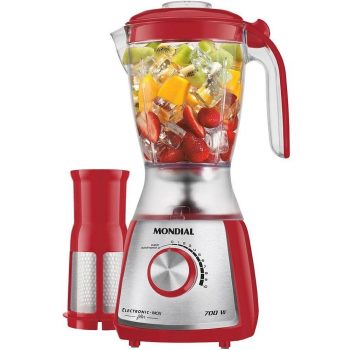 Liquidificador Mondial Eletronic Filter L-74 1,6L 6 velocidades com Filtro Inox e Vermelho 850W - 110V