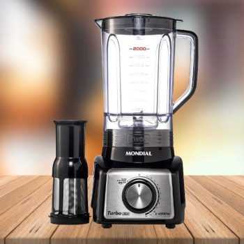 Liquidificador Mondial, Turbo Inox L-1000W, 127V, Preto, 3L - L-1000 BI